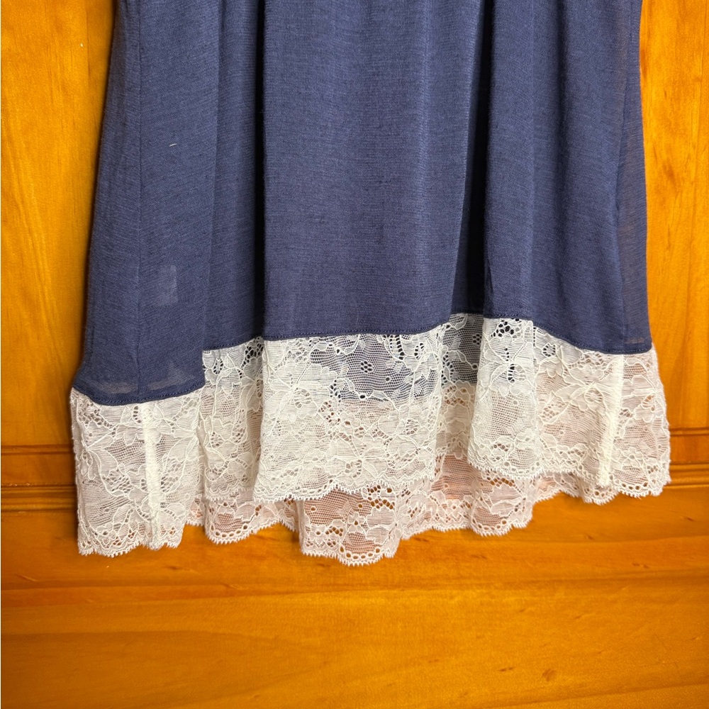 Y2K Victoria’s Secret Luxury Blend Lace Cami Slip Navy Blue Size Medium - Picture 4 of 7
